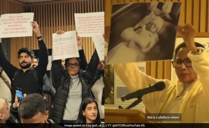 <b>mamata-banerjee-faces-left-wing-protesters-at-oxford-amidst-controversial-speech</b>