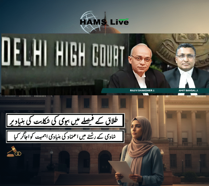 دہلی ہائی کورٹ کا طلاق کا فیصلہ: شادی میں اعتماد کی اہمیت پر زور Delhi-High-Court-ka-talaq-ka-faisla-Shaadi-mein-aitemaad-ki-ahmiyat-par-zor
